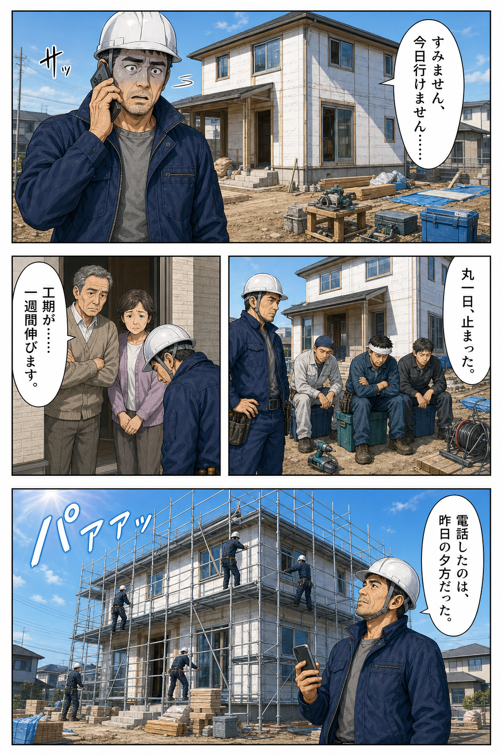 仮設足場LP用 漫画『昨日の夕方』